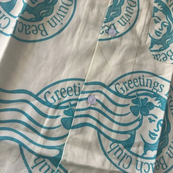 Duvin “Greetings From Duvin Beach Club” Button-Up Shirt (NWT)